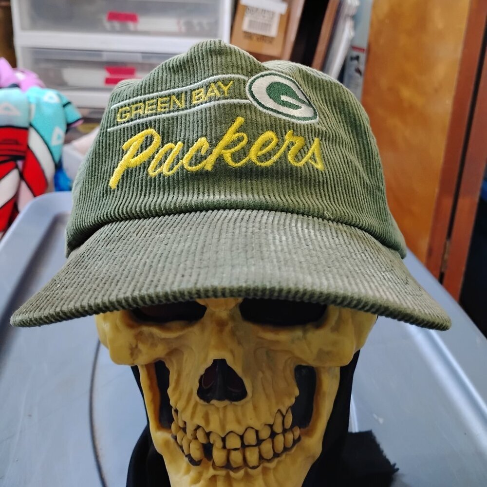 Vintage American Needle Green Bay Packers Corduroy Strap Hat Cap
